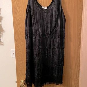 Black fringe dress